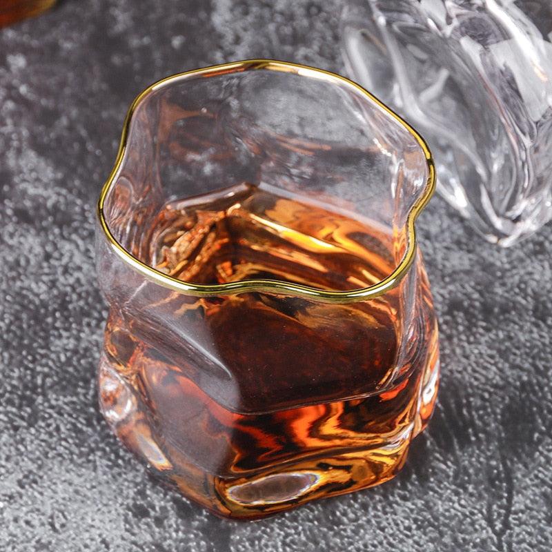 Textured Borosilicate Whiskey Glasses, Set of Two, view 5