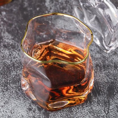 Textured Borosilicate Whiskey Glasses, Set of Two, view 5