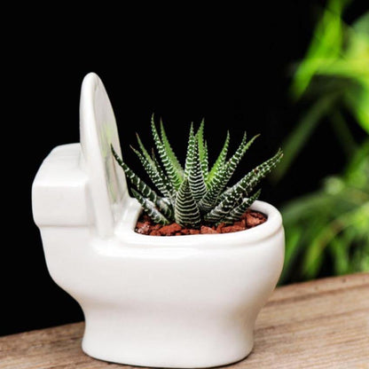 Ceramic Toilet Shaped Succulent Planter
