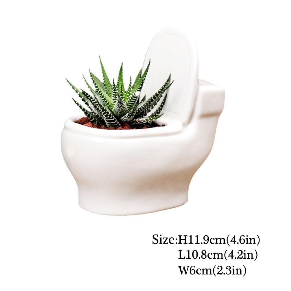Ceramic Toilet Shaped Succulent Planter, view 6