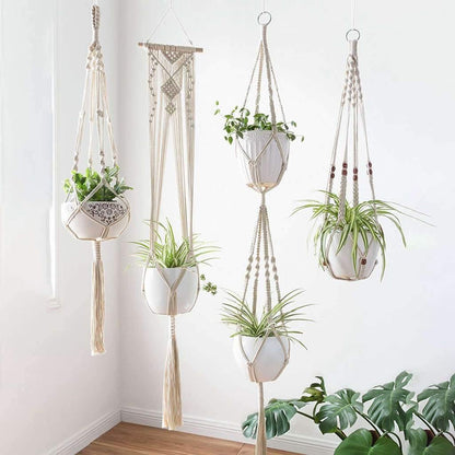 Macrame Plant Hangers, Set of 4, view 9