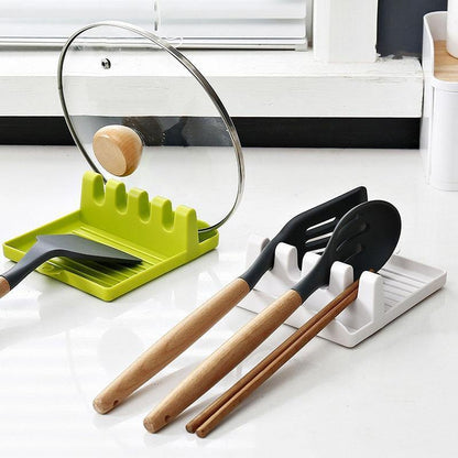 Silicone Utensil Holder with Four Slots and Drip Base