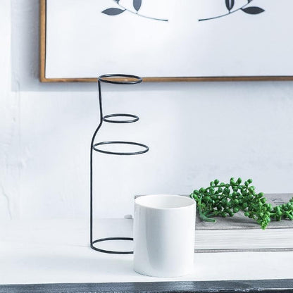 Porcelain Bud Vase on an Iron Stand, Two Sizes, view 5