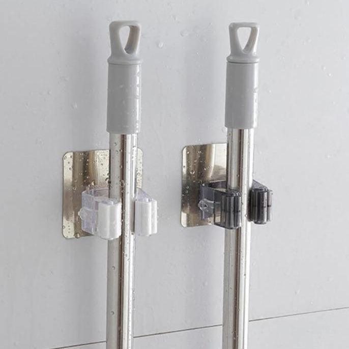 Adhesive Wall Hooks for Brooms and Mops, Single or Double, view 3