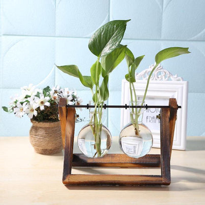 A Frame Wood Stand Propagation Vase, One to Three Bulbs, view 5