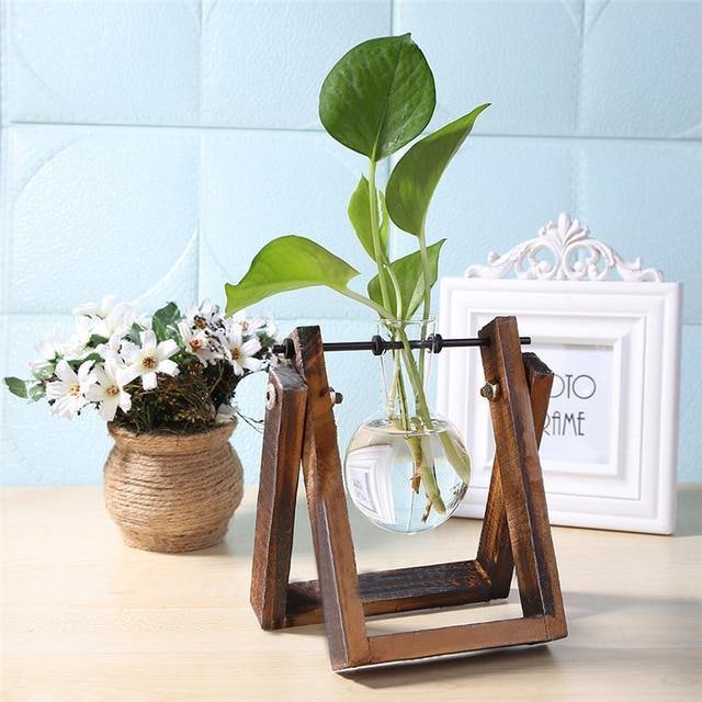 A Frame Wood Stand Propagation Vase, One to Three Bulbs, view 11