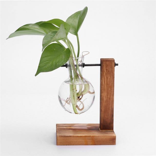 Vertical Wood Stand Propagation Vase, One or Two Bulbs, view 5