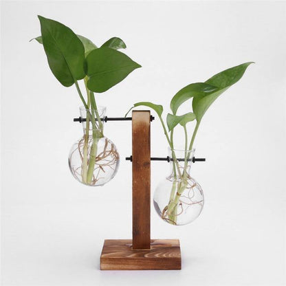 Vertical Wood Stand Propagation Vase, One or Two Bulbs, view 9