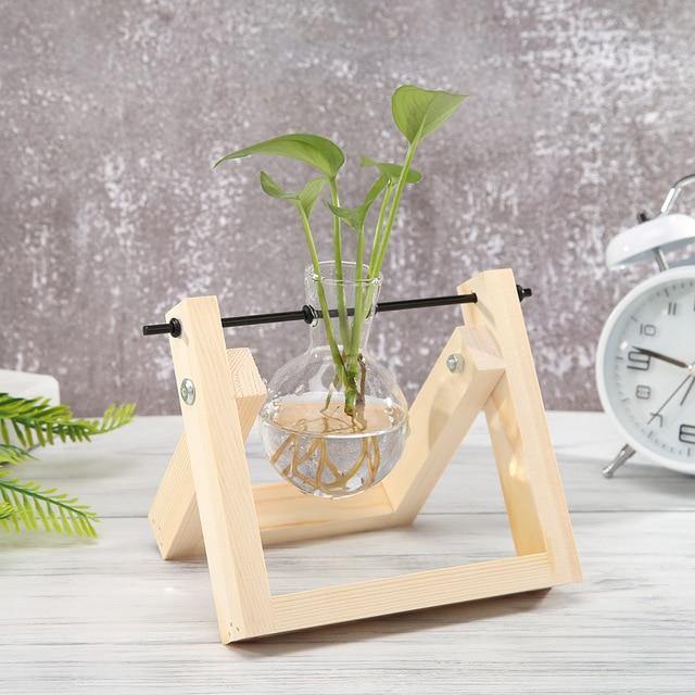 A Frame Wood Stand Propagation Vase, One to Three Bulbs, view 8