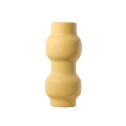 Hand Painted Matte Ceramic Vase in Warm Tones, view 19