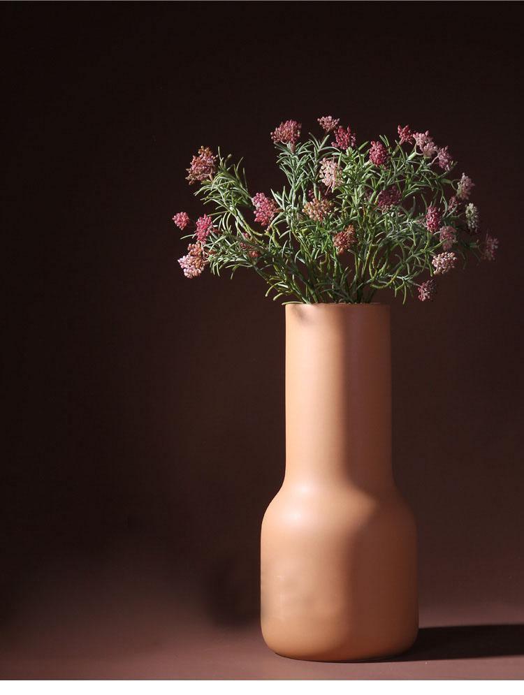 Hand Painted Matte Ceramic Vase in Warm Tones, view 7