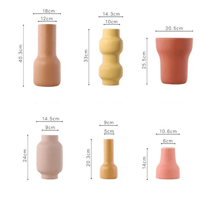 Hand Painted Matte Ceramic Vase in Warm Tones, view 20
