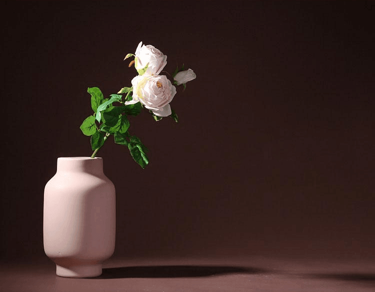 Hand Painted Matte Ceramic Vase in Warm Tones, view 8