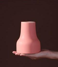 Hand Painted Matte Ceramic Vase in Warm Tones, view 11