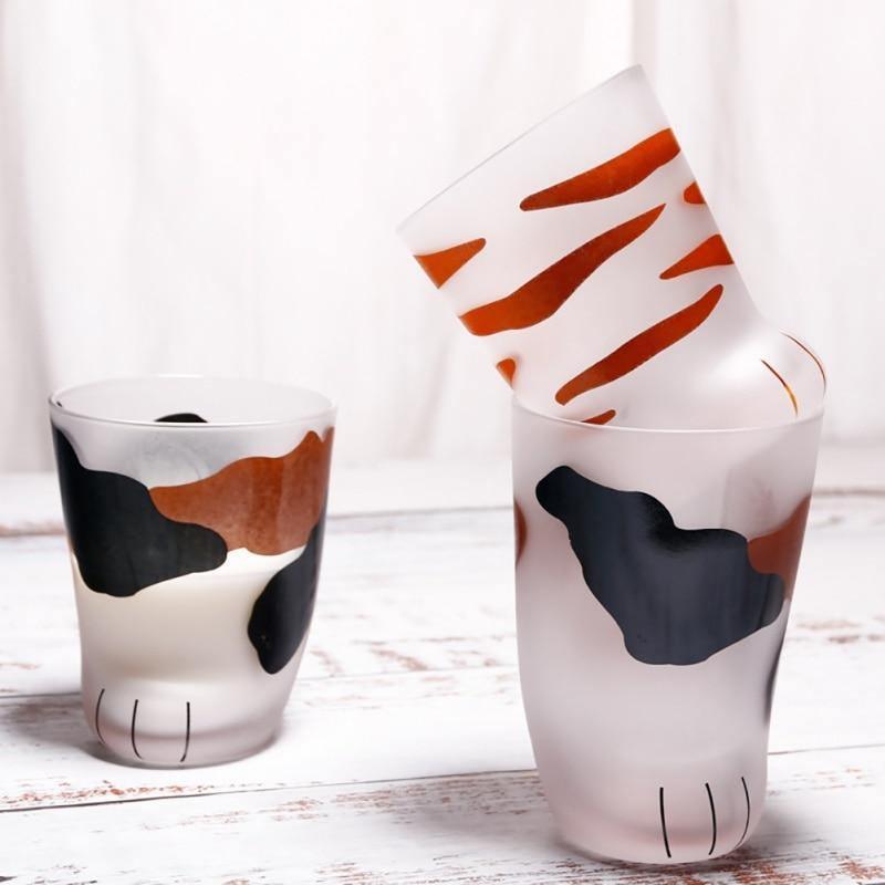 Frosted Glass Cat Paw Cup, 10.6 oz (300 ml), view 6