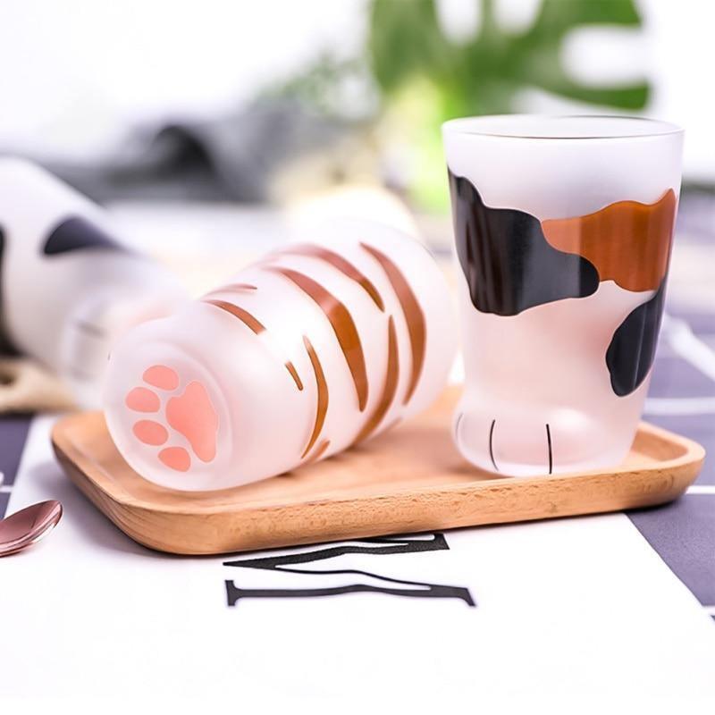 Frosted Glass Cat Paw Cup, 10.6 oz (300 ml), view 5