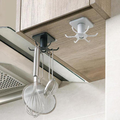 Rotating Under-Cabinet Utensil Rack with 6 Hooks, view 5