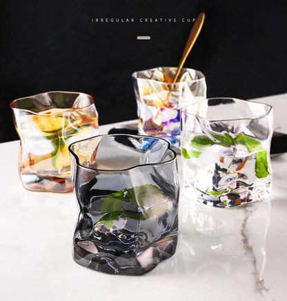 Textured Borosilicate Whiskey Glasses, Set of Two, view 3