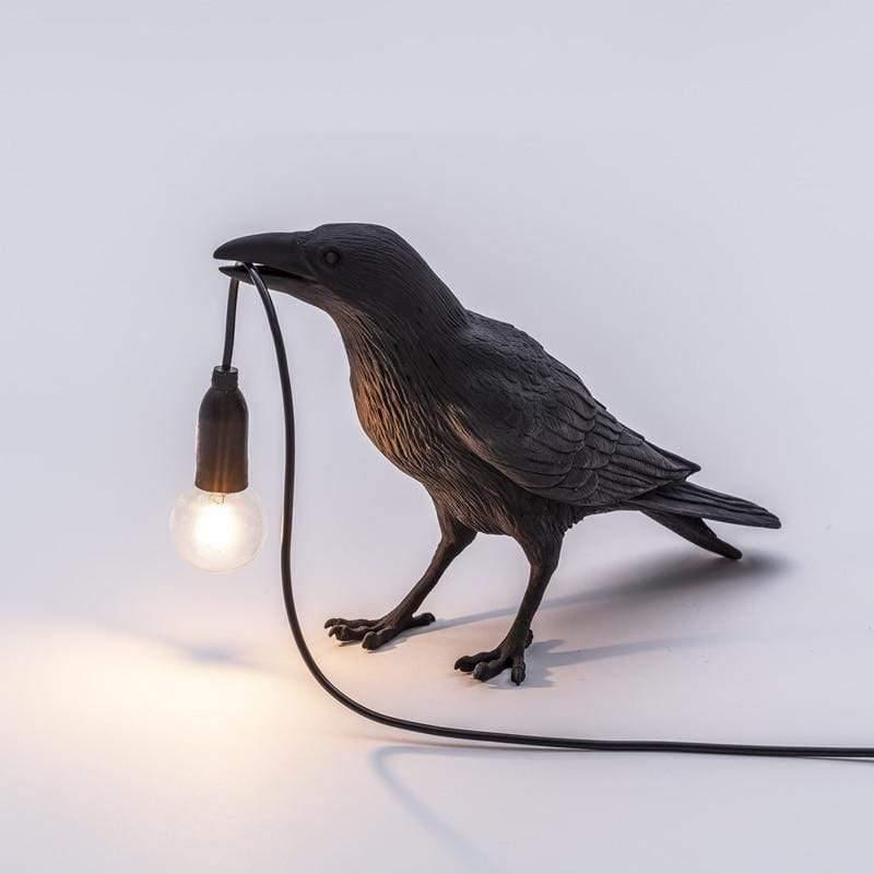 Raven Bird Lamp, Table or Wall Mounted, 12 in