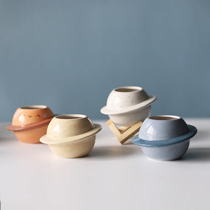 Planet Shaped Mini Ceramic Planter for Succulents, view 7