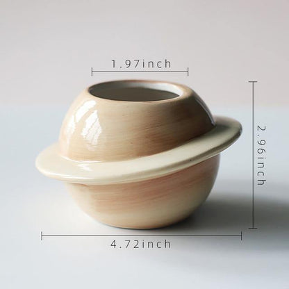 Planet Shaped Mini Ceramic Planter for Succulents, view 12