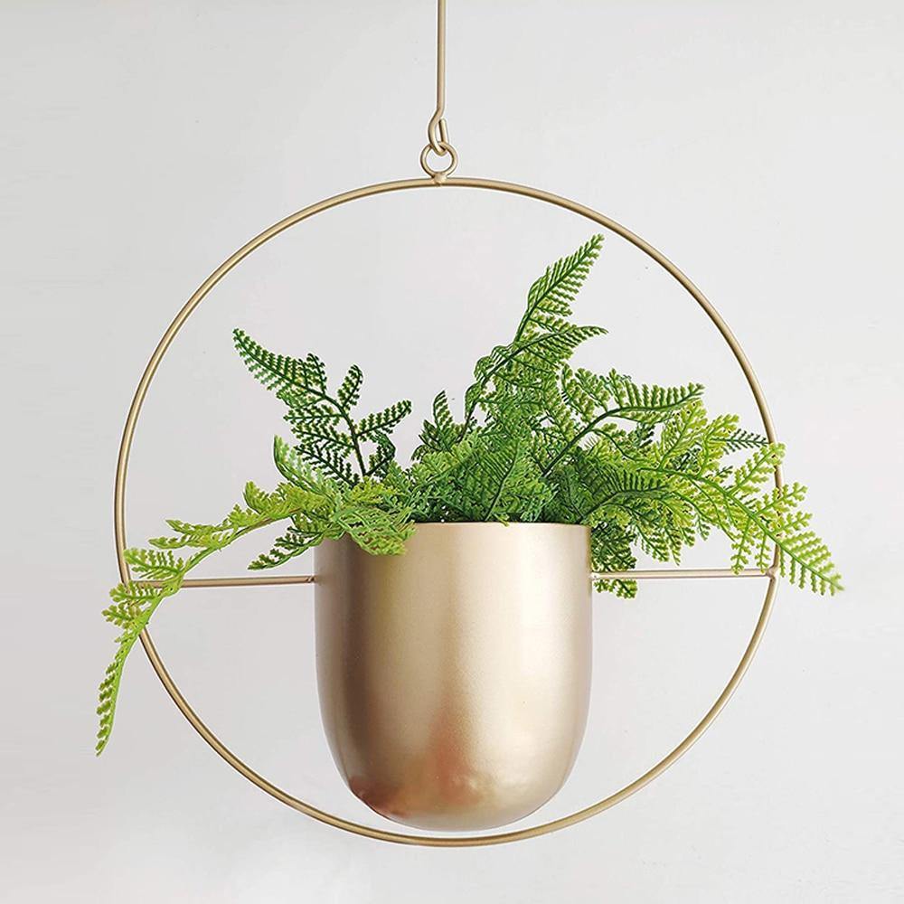 Metal Halo Hanging Planter, Round or Oblong, view 7