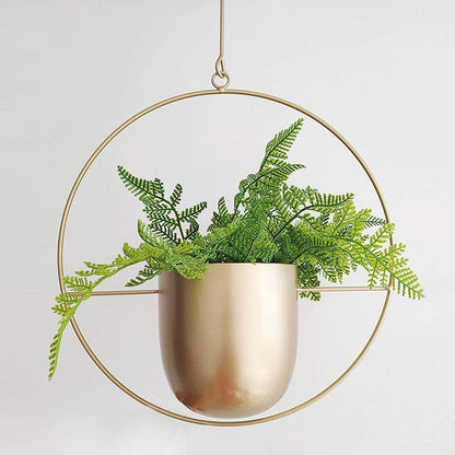 Metal Halo Hanging Planter, Round or Oblong, view 7