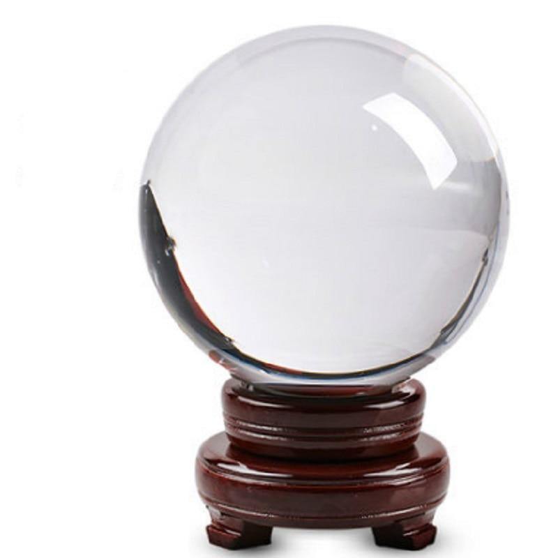 Clear Glass Sphere Crystal Ball with Optional Stand, view 4