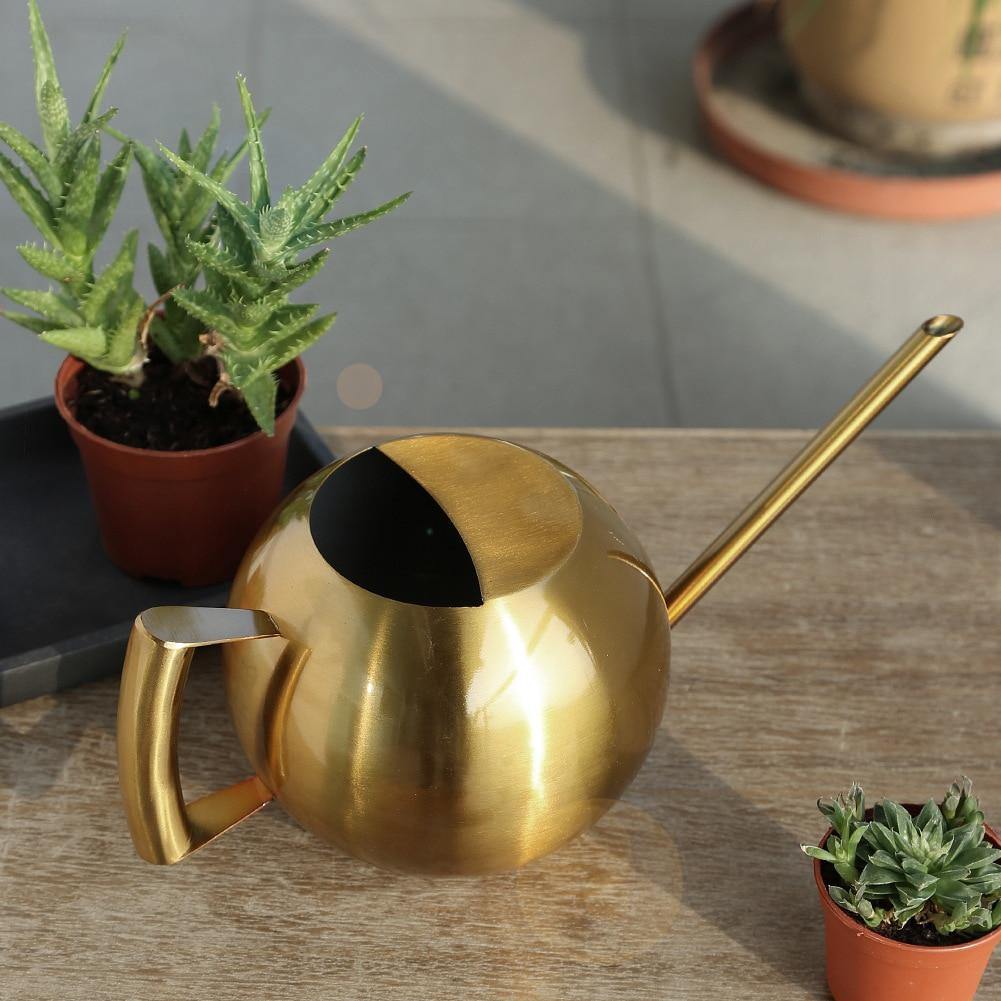 Spherical Stainless Steel Watering Can, Long Spout, view 5