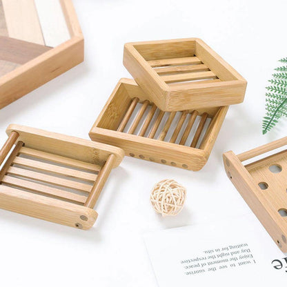 Slatted Bamboo Soap Dish for Bath or Kitchen, view 2