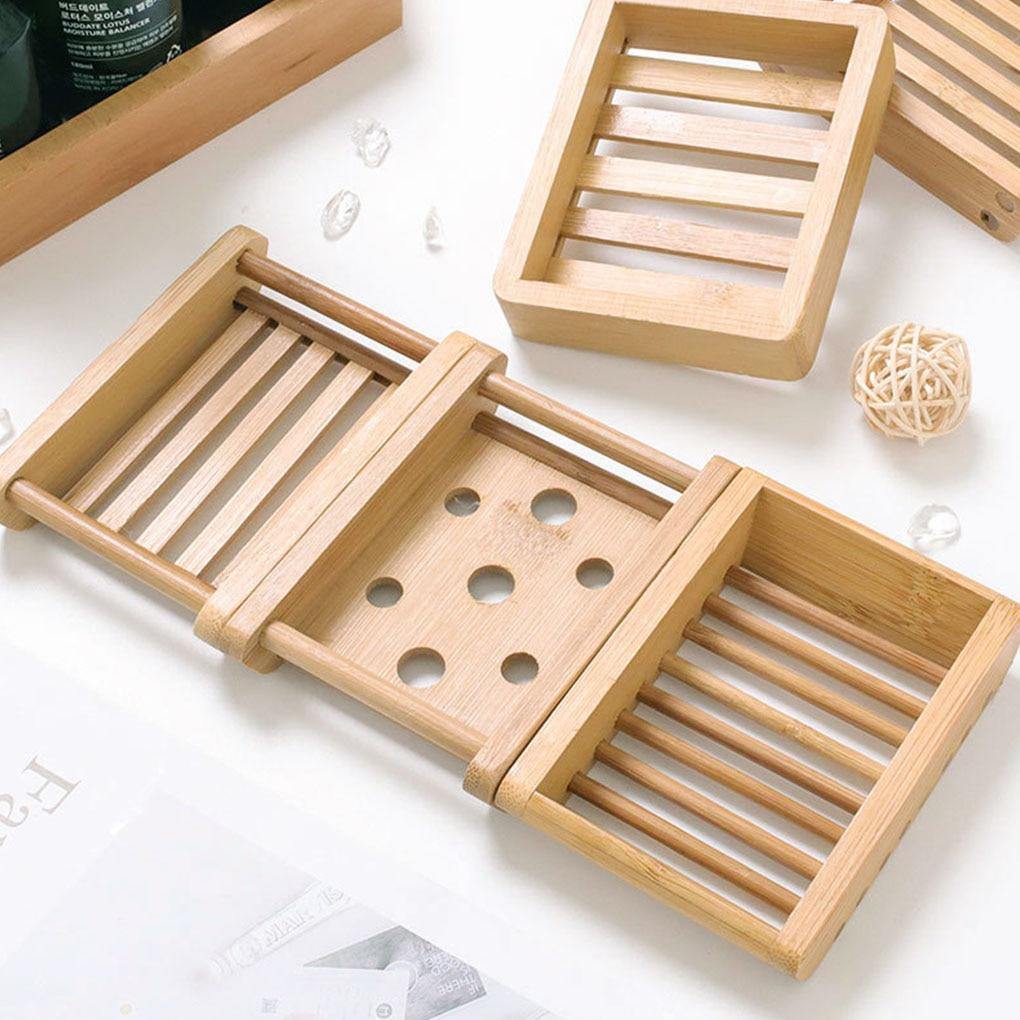 Slatted Bamboo Soap Dish for Bath or Kitchen, view 4