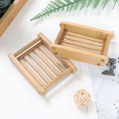Slatted Bamboo Soap Dish for Bath or Kitchen, view 5