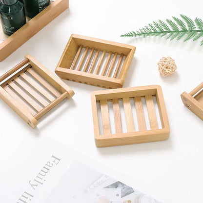 Slatted Bamboo Soap Dish for Bath or Kitchen, view 3