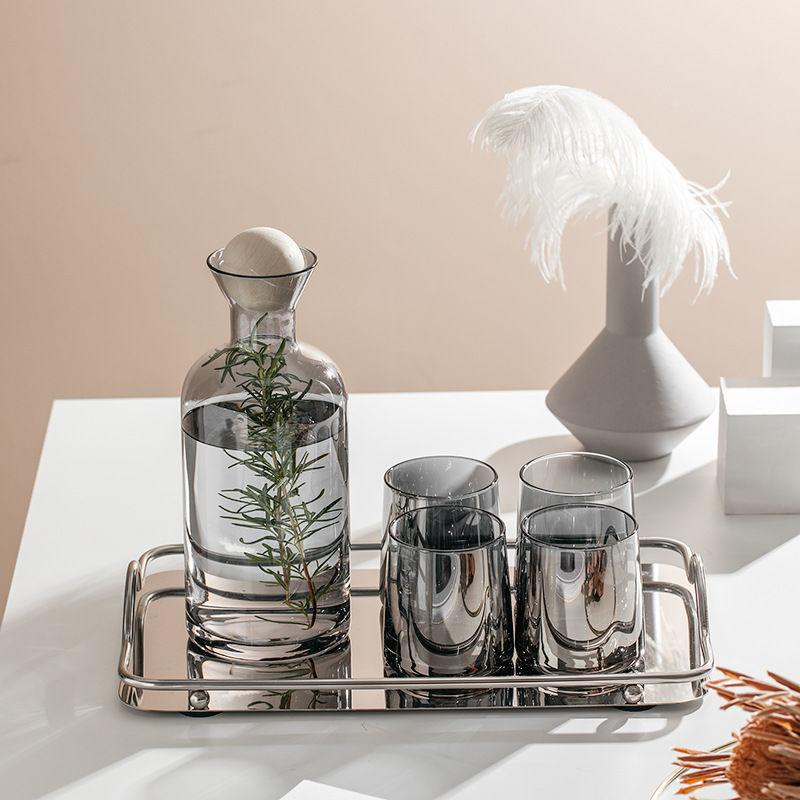 Glass Carafe and Tumbler with Wooden Stopper, view 2