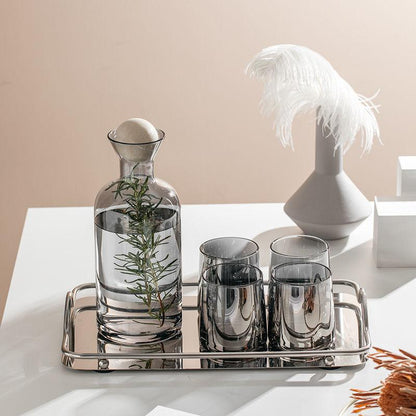 Glass Carafe and Tumbler with Wooden Stopper, view 2