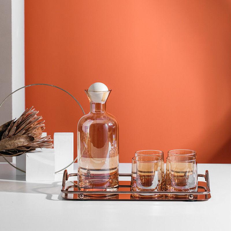 Glass Carafe and Tumbler with Wooden Stopper, view 8