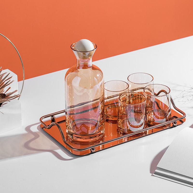 Glass Carafe and Tumbler with Wooden Stopper, view 6
