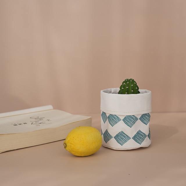 Coated Fabric Planter Basket with Fold Down Rim, view 13