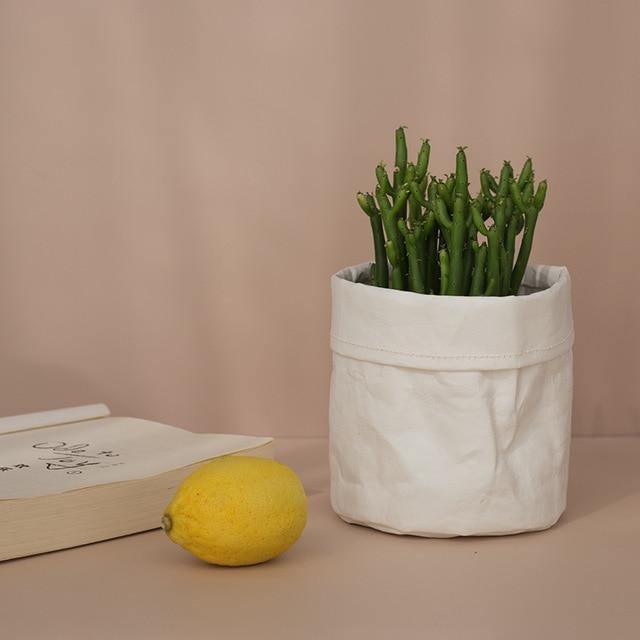 Coated Fabric Planter Basket with Fold Down Rim, view 14