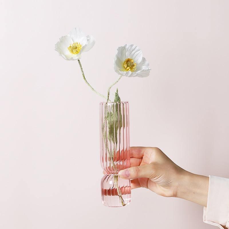 Upside Down Colored Glass Bud Vase in Four Shades, view 8