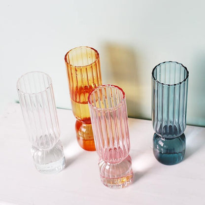 Upside Down Colored Glass Bud Vase in Four Shades, view 3