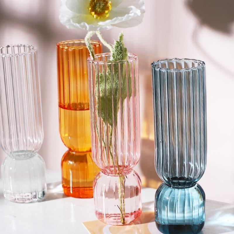 Upside Down Colored Glass Bud Vase in Four Shades, view 4
