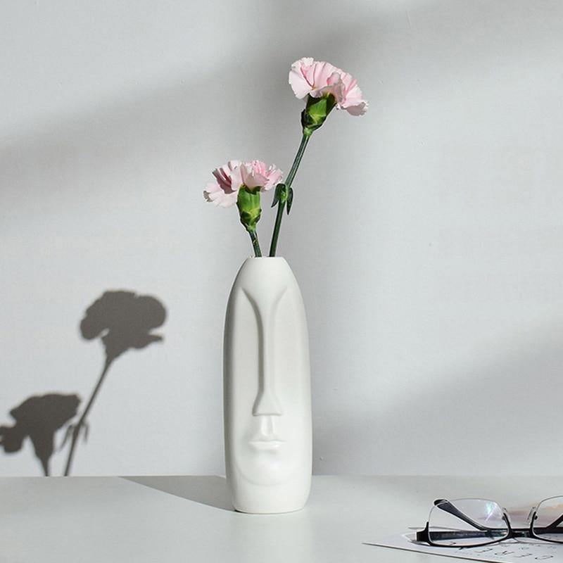 Flat Long Face Ceramic Vase, Rounded or Elongated, view 10