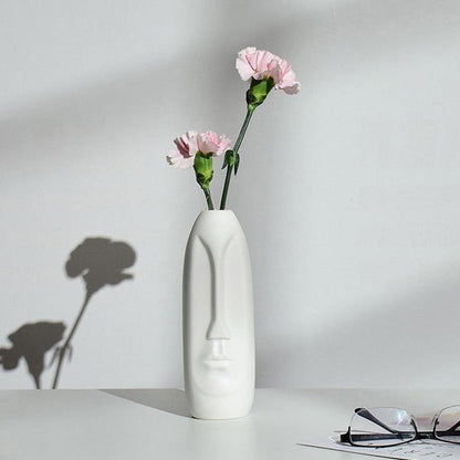 Flat Long Face Ceramic Vase, Rounded or Elongated, view 10