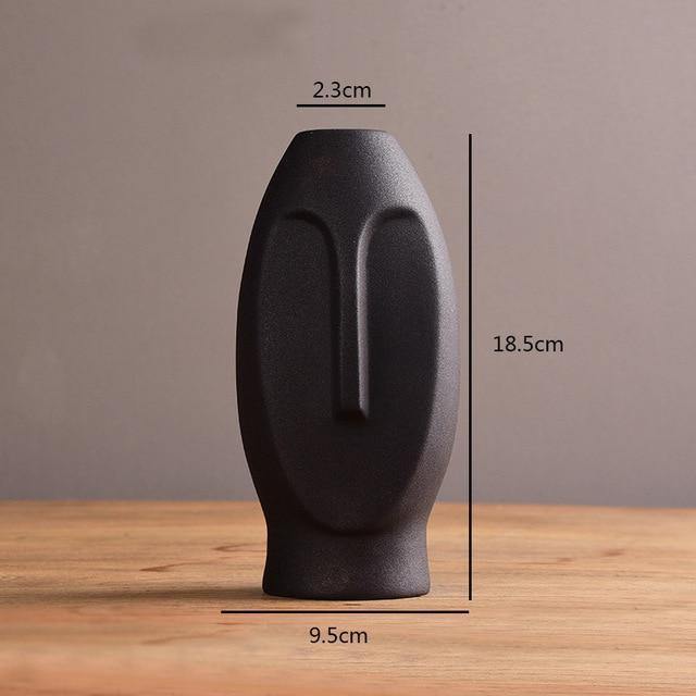 Flat Long Face Ceramic Vase, Rounded or Elongated, view 13