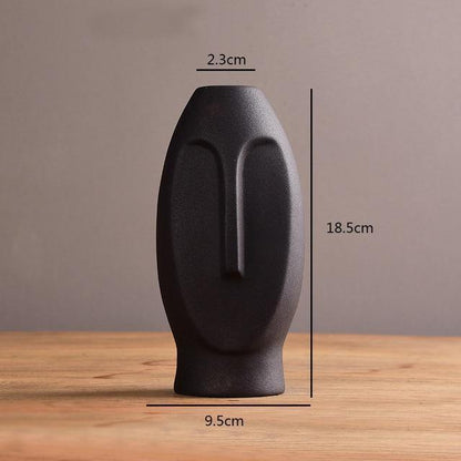Flat Long Face Ceramic Vase, Rounded or Elongated, view 13