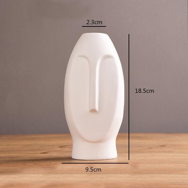Flat Long Face Ceramic Vase, Rounded or Elongated, view 20