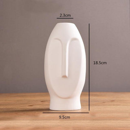 Flat Long Face Ceramic Vase, Rounded or Elongated, view 20