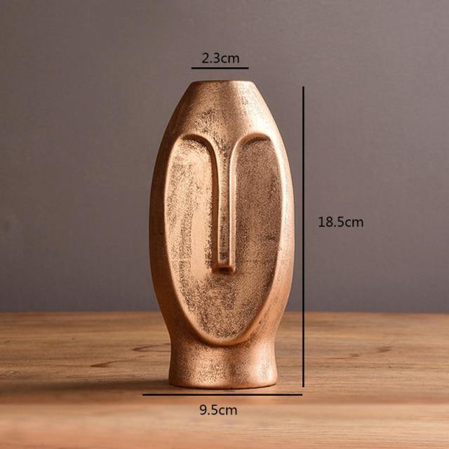 Flat Long Face Ceramic Vase, Rounded or Elongated, view 19