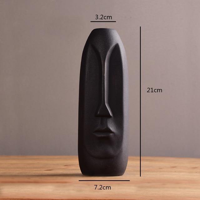 Flat Long Face Ceramic Vase, Rounded or Elongated, view 16
